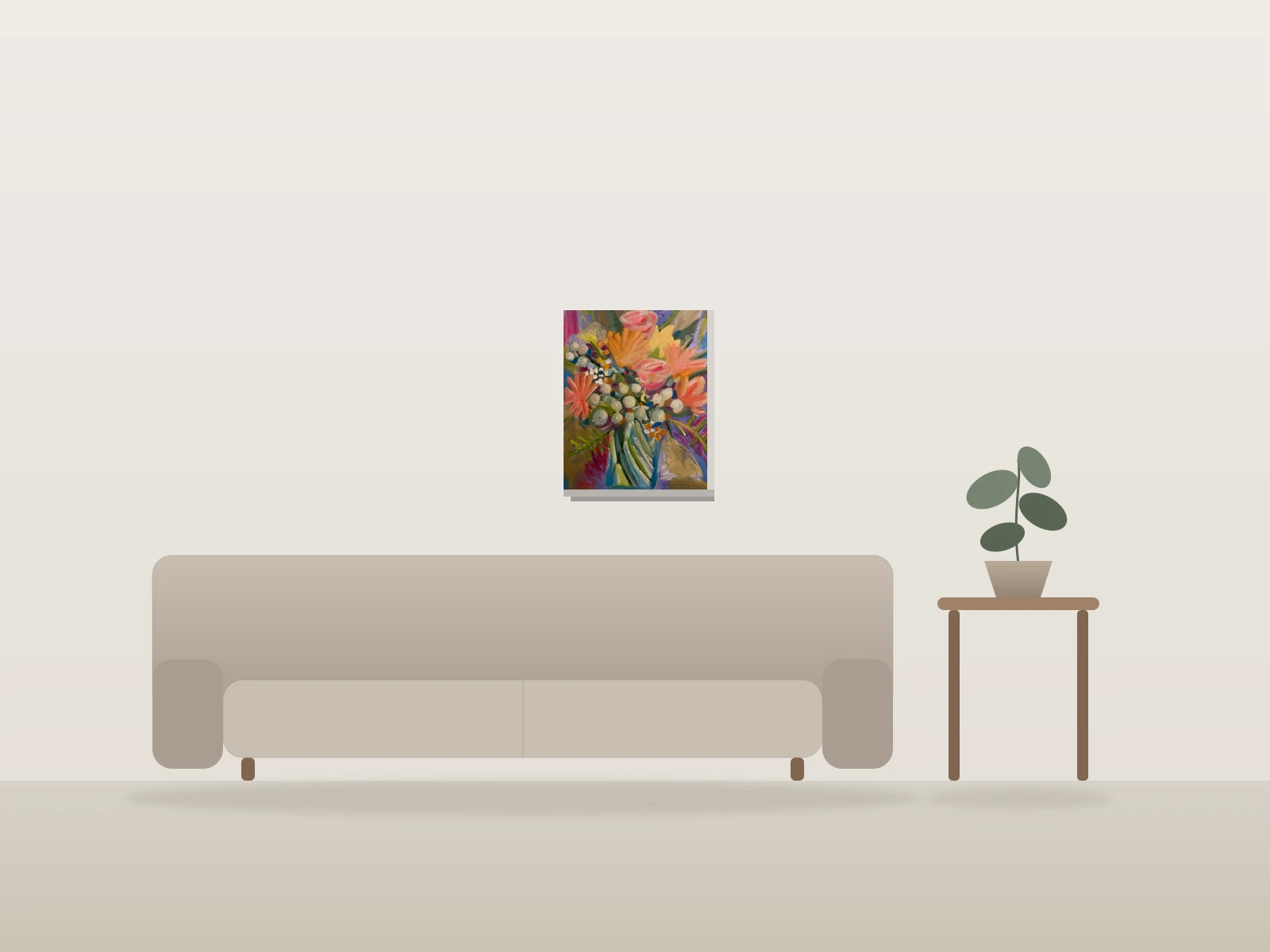 Bouquet by Chloé LB shown to scale in a room