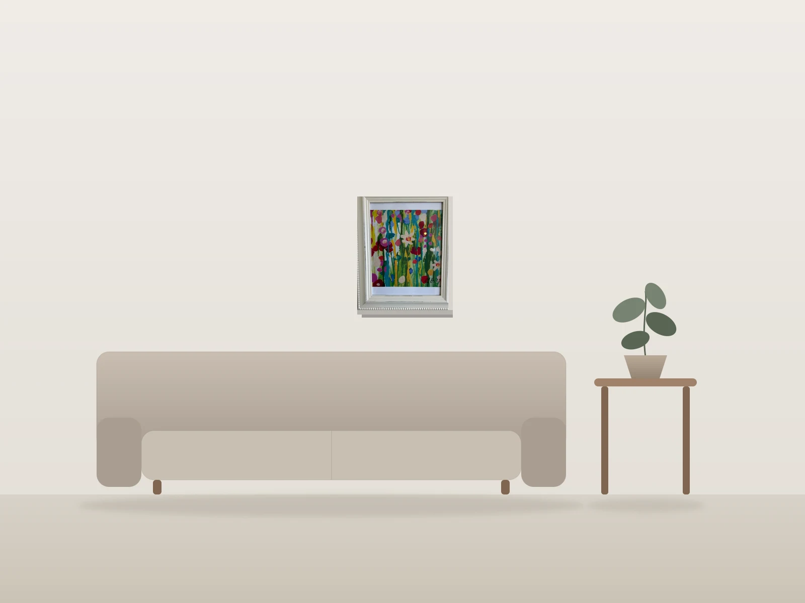 Fleurs by Chloé LB shown to scale in a room