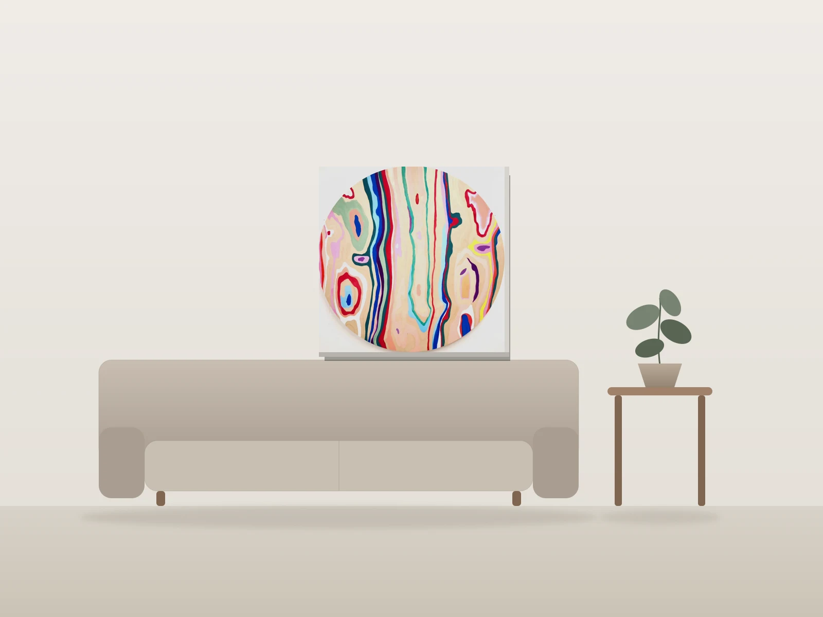 Mouvance (arbre) by Sherazade Perron shown to scale in a room