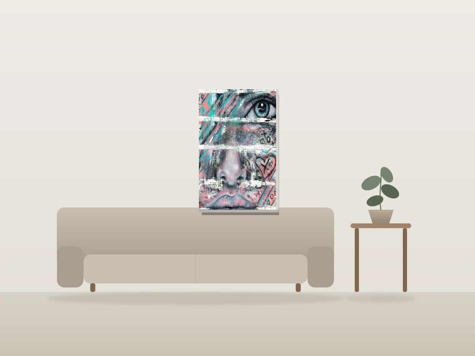 Tamara by Ricky Flamme shown to scale in a room