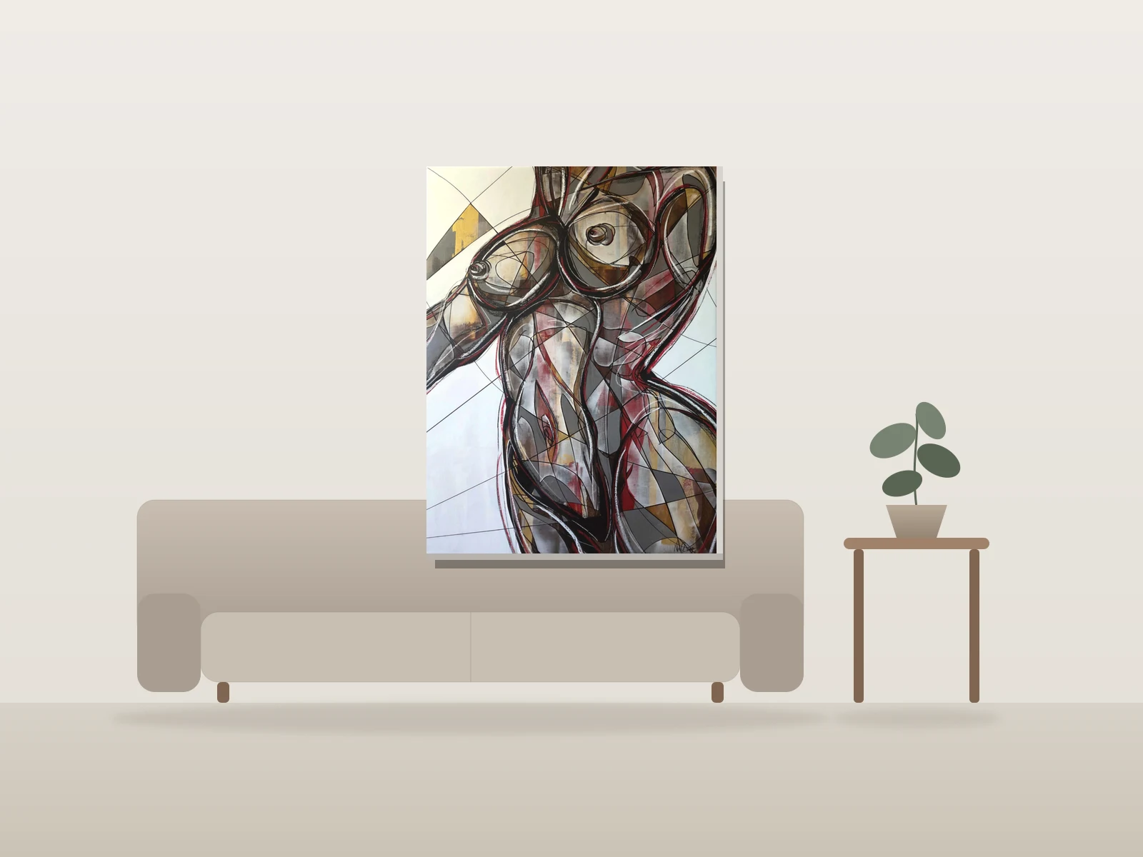 Avant le saut sur la falaise. by Nic Rage shown to scale in a room