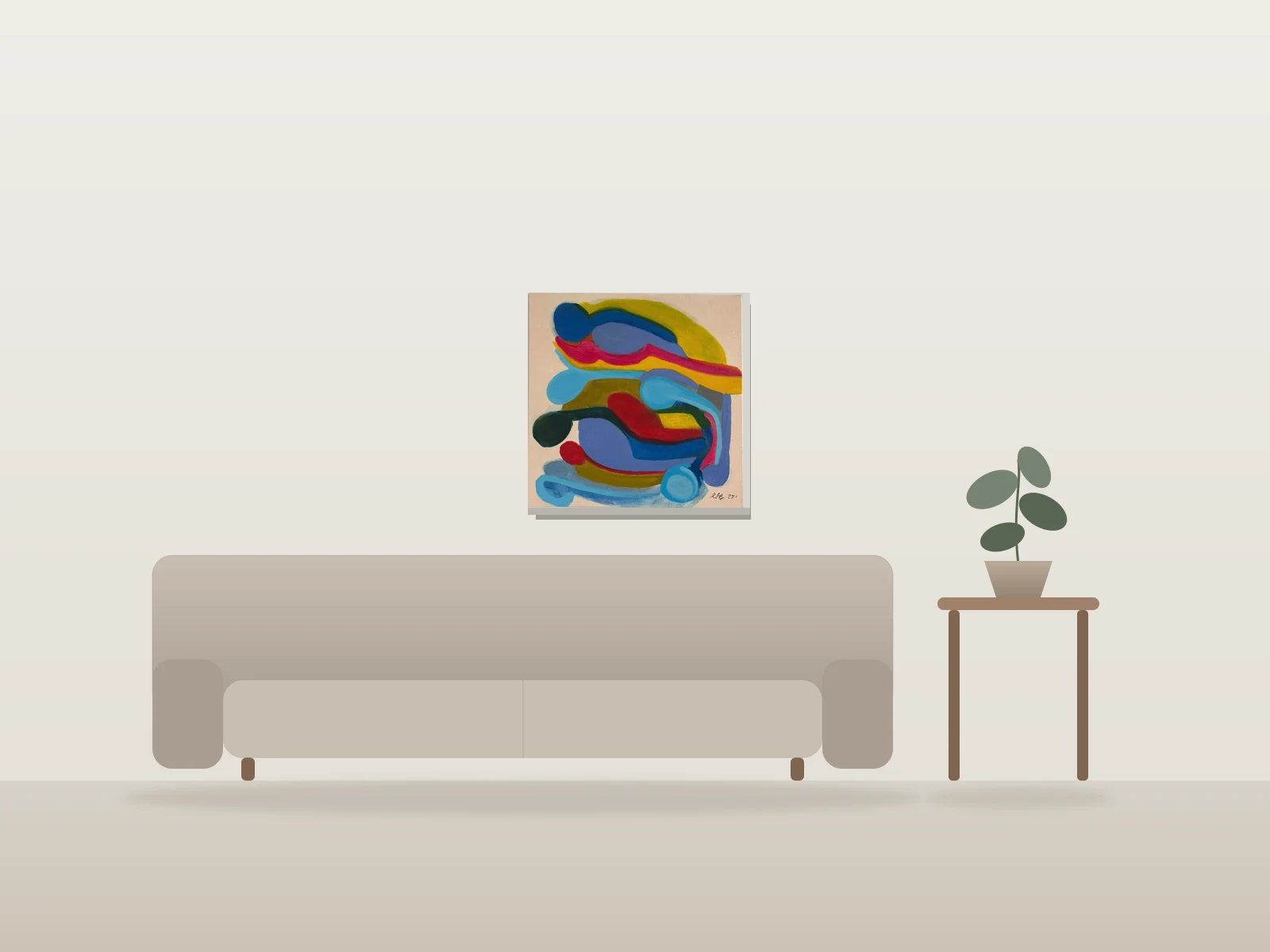Câlins by Chloé LB shown to scale in a room