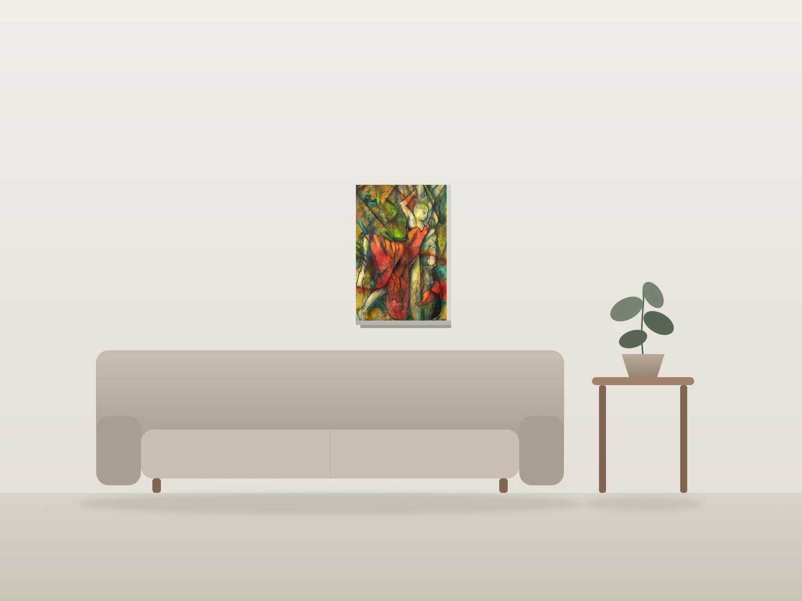 Tourbillon by Denise Girard shown to scale in a room