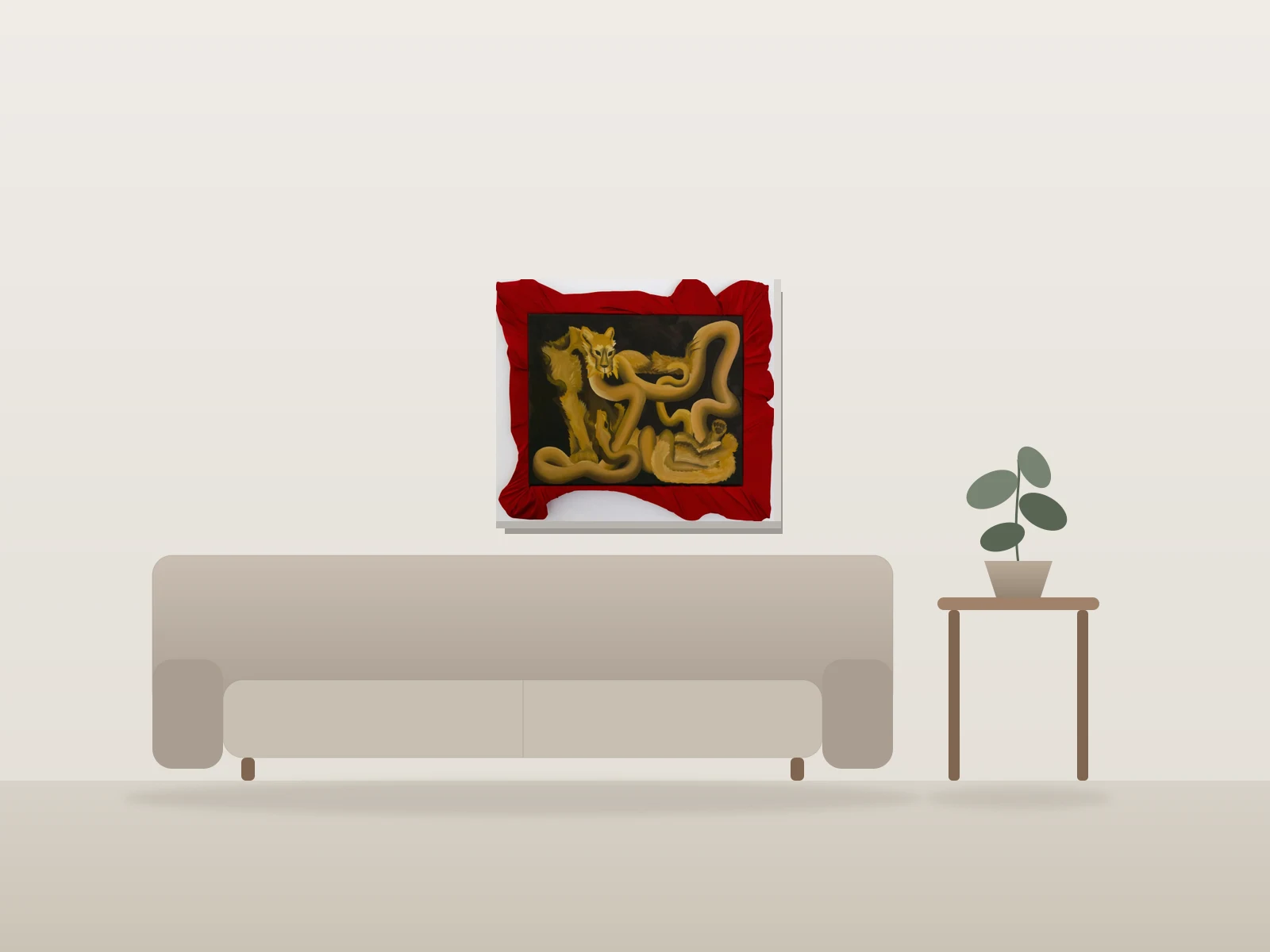 Homovampyrisme by Yves Argue shown to scale in a room