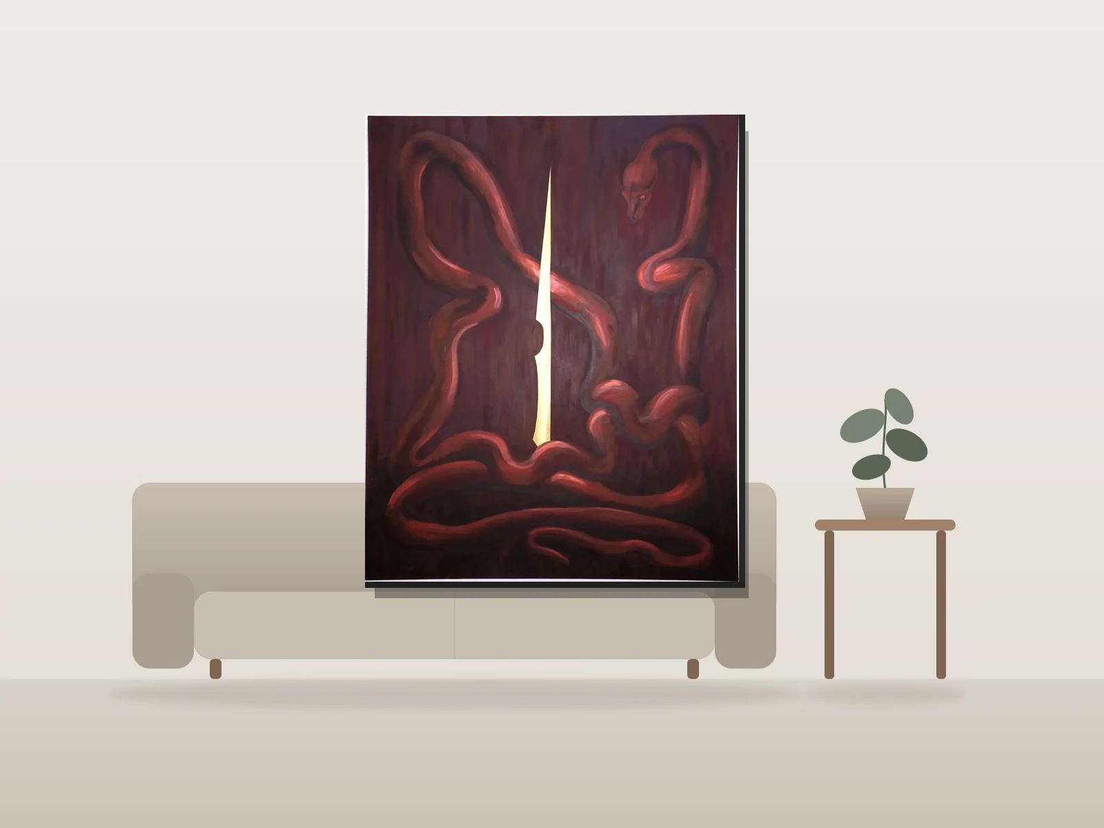 Rouille : Ornement by Yves Argue shown to scale in a room