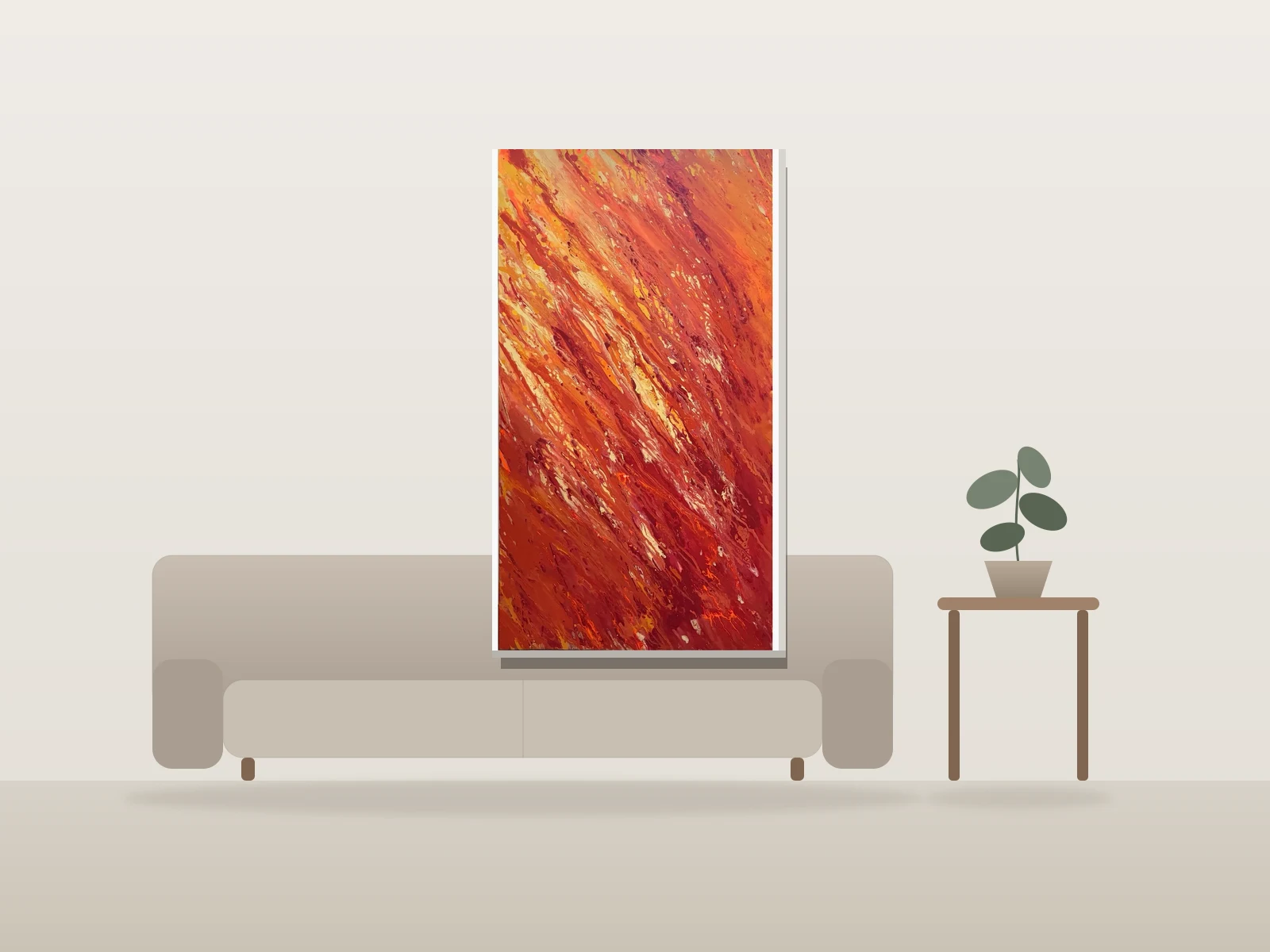 Colère by Brigitte Duchesne shown to scale in a room