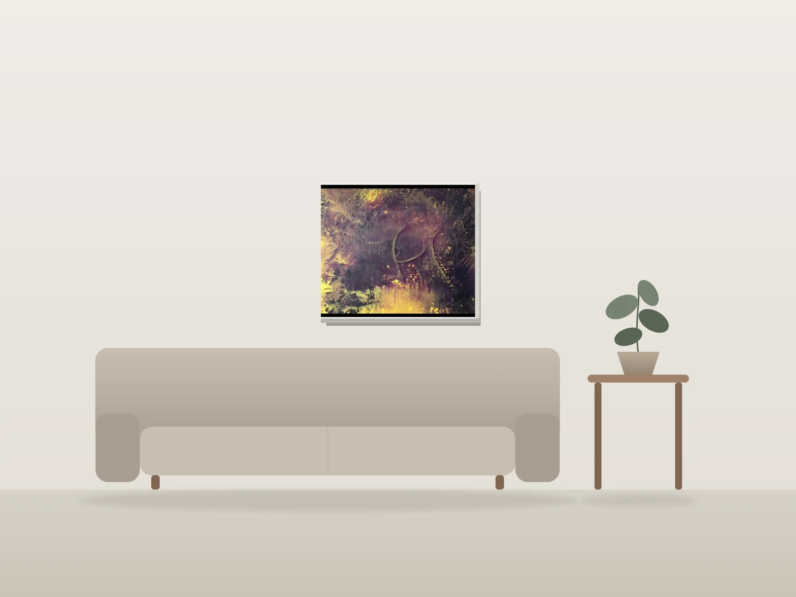 Passion by Brigitte Duchesne shown to scale in a room