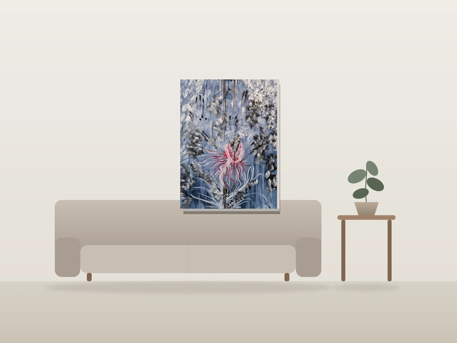 Sans titre by Maii Michaella Miatti Fallara shown to scale in a room