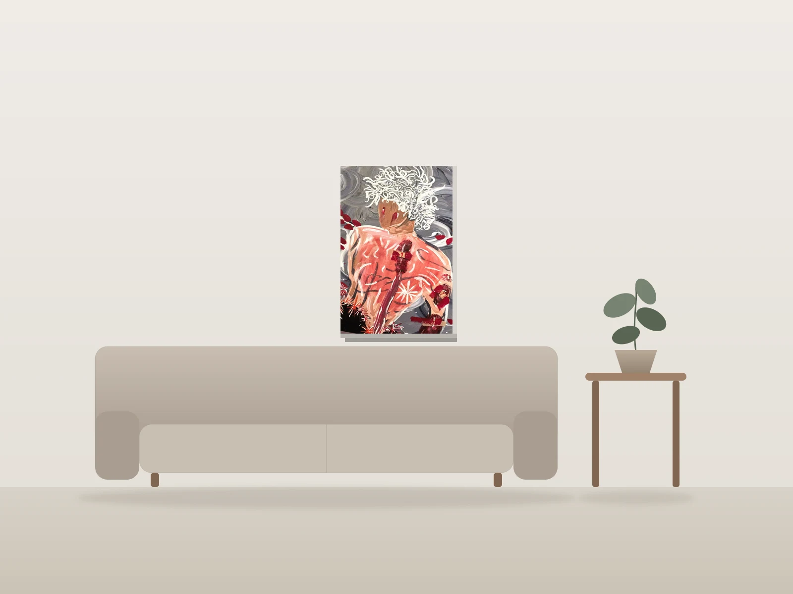 Cupid meurt by Maii Michaella Miatti Fallara shown to scale in a room