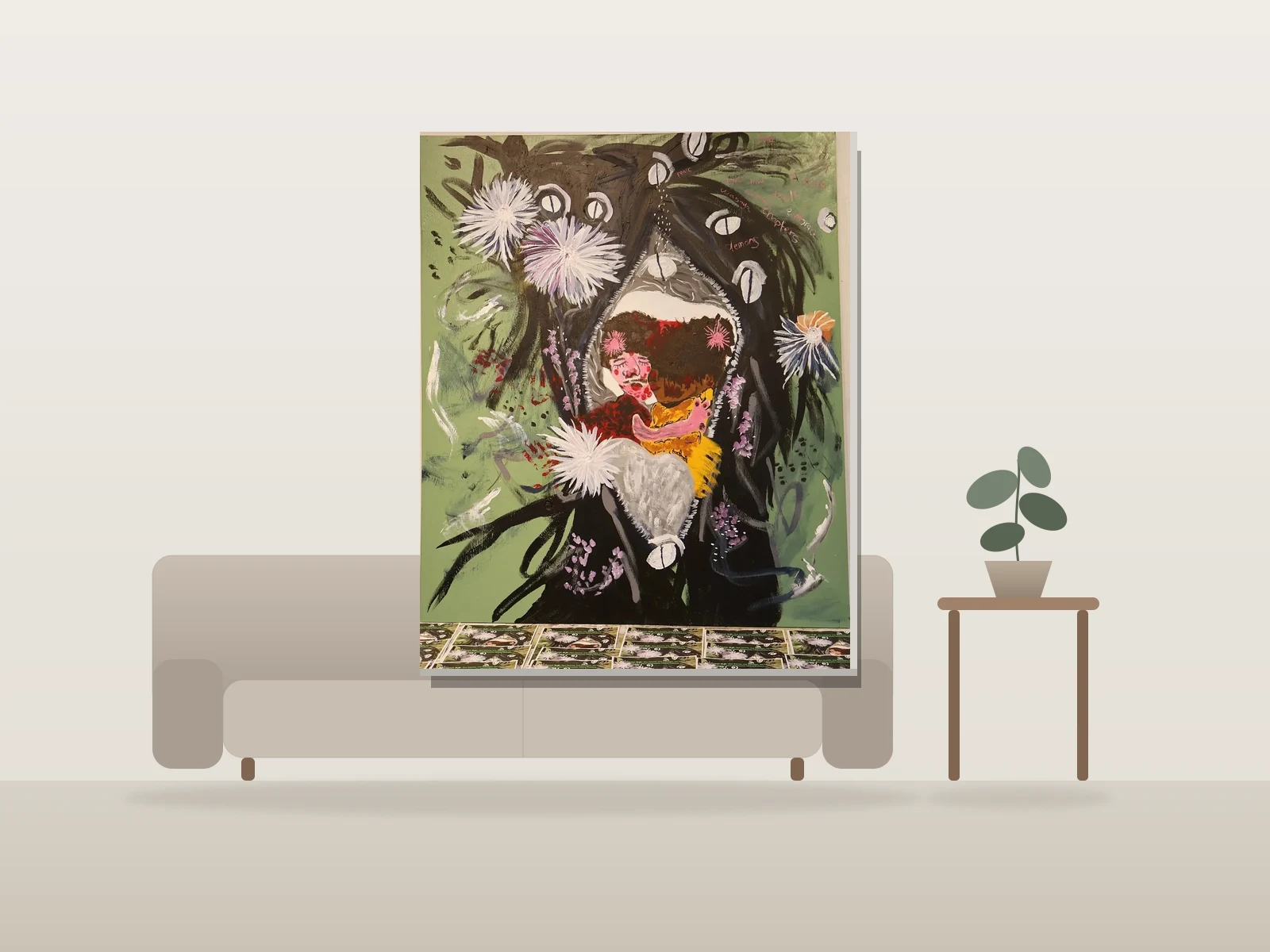 Wagaya (Notre maison en japonais) by Maii Michaella Miatti Fallara shown to scale in a room