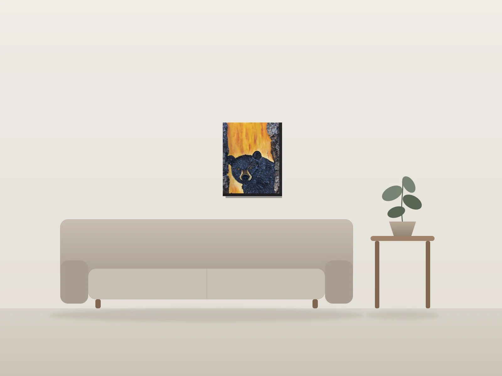 Entre ombre et lumières by Textures et reliefs shown to scale in a room