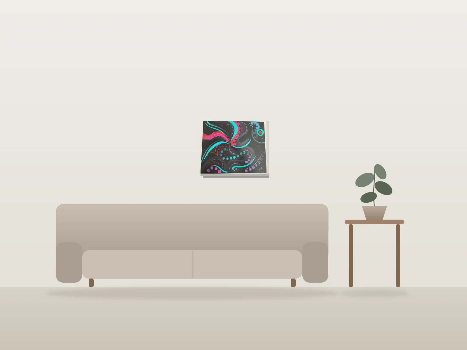 Octopus by BABS shown to scale in a room