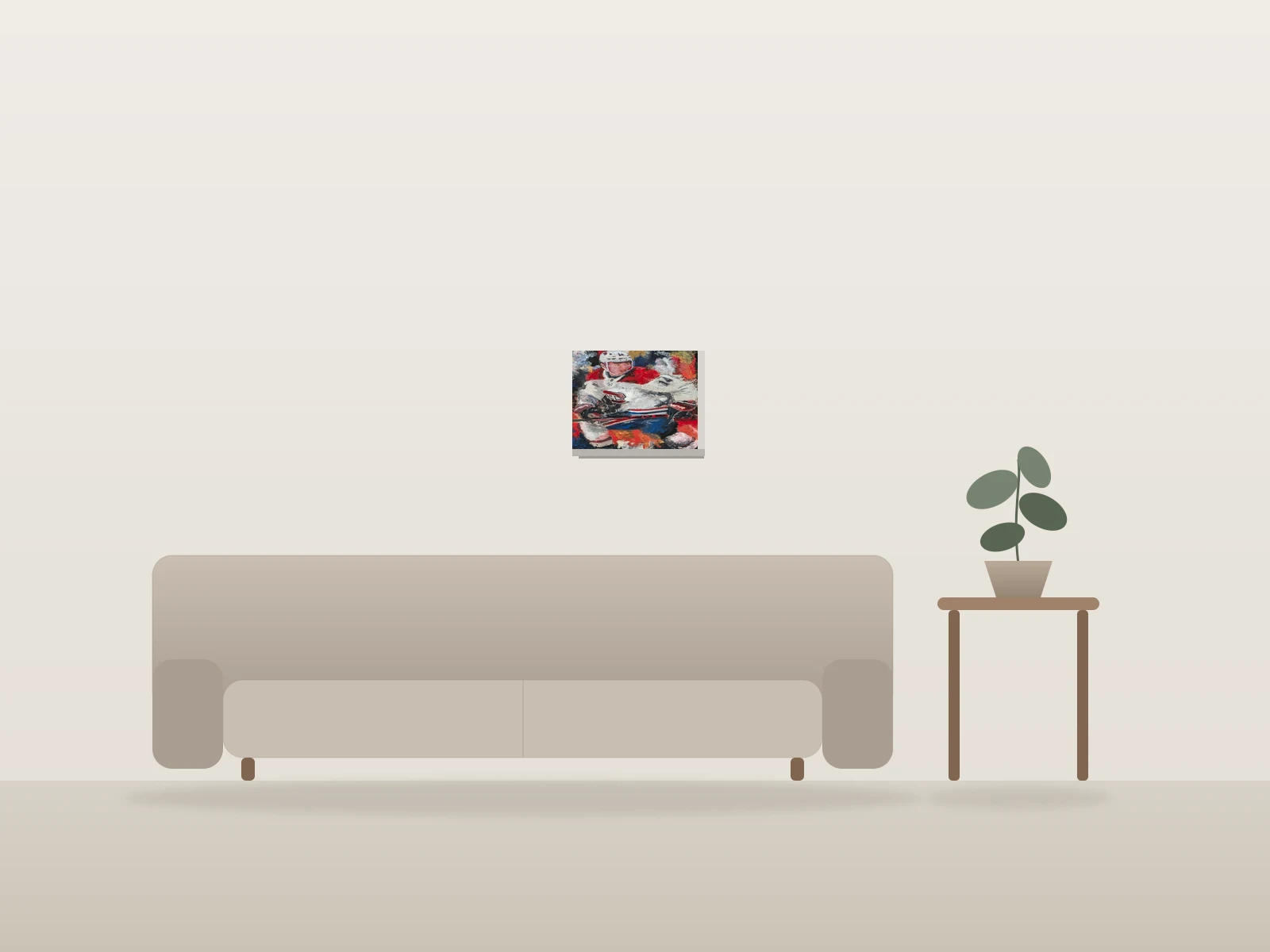 Nick Suzuki by LG RockArt shown to scale in a room