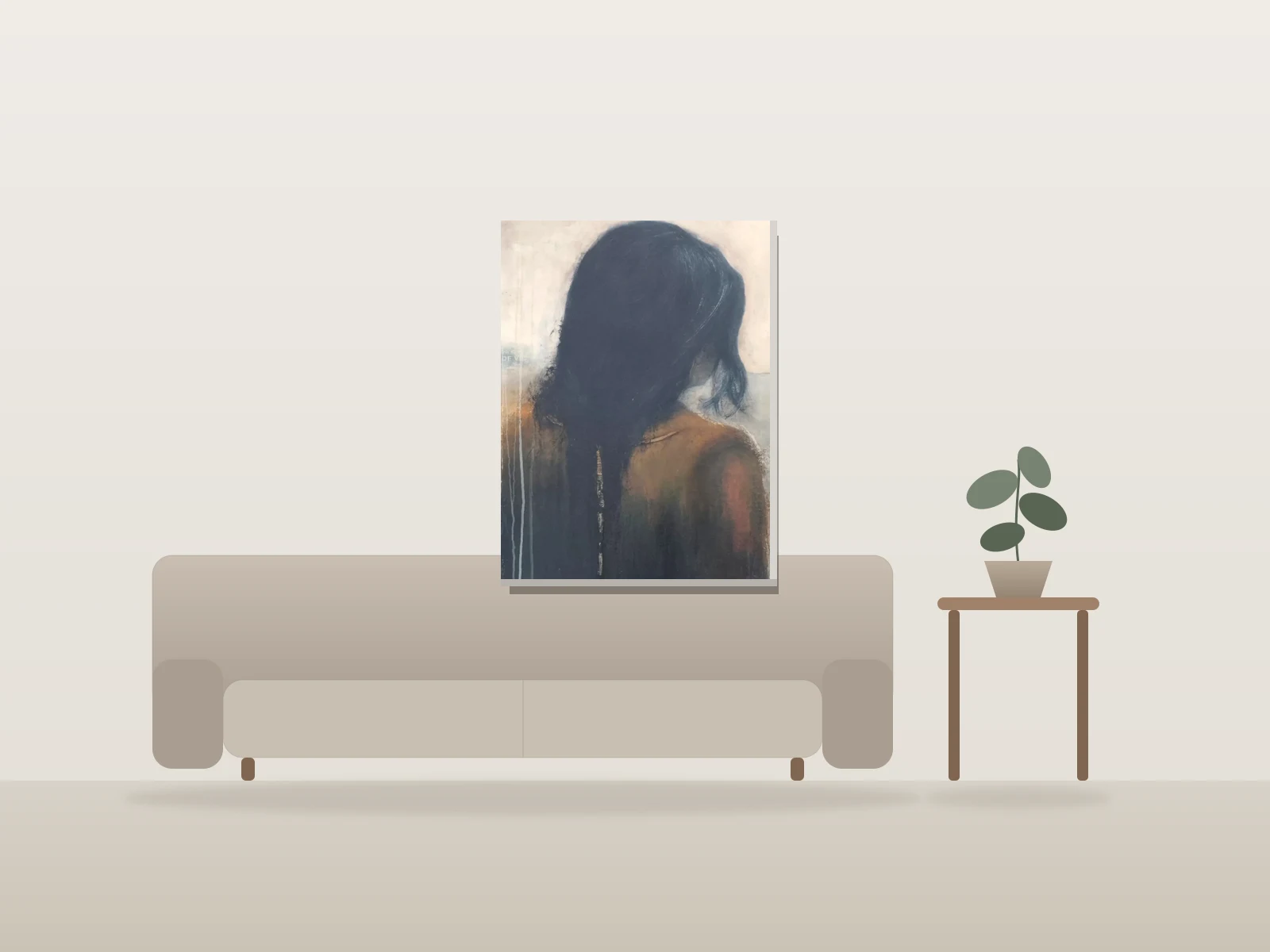 Bonne journée Madeleine by Tibo shown to scale in a room