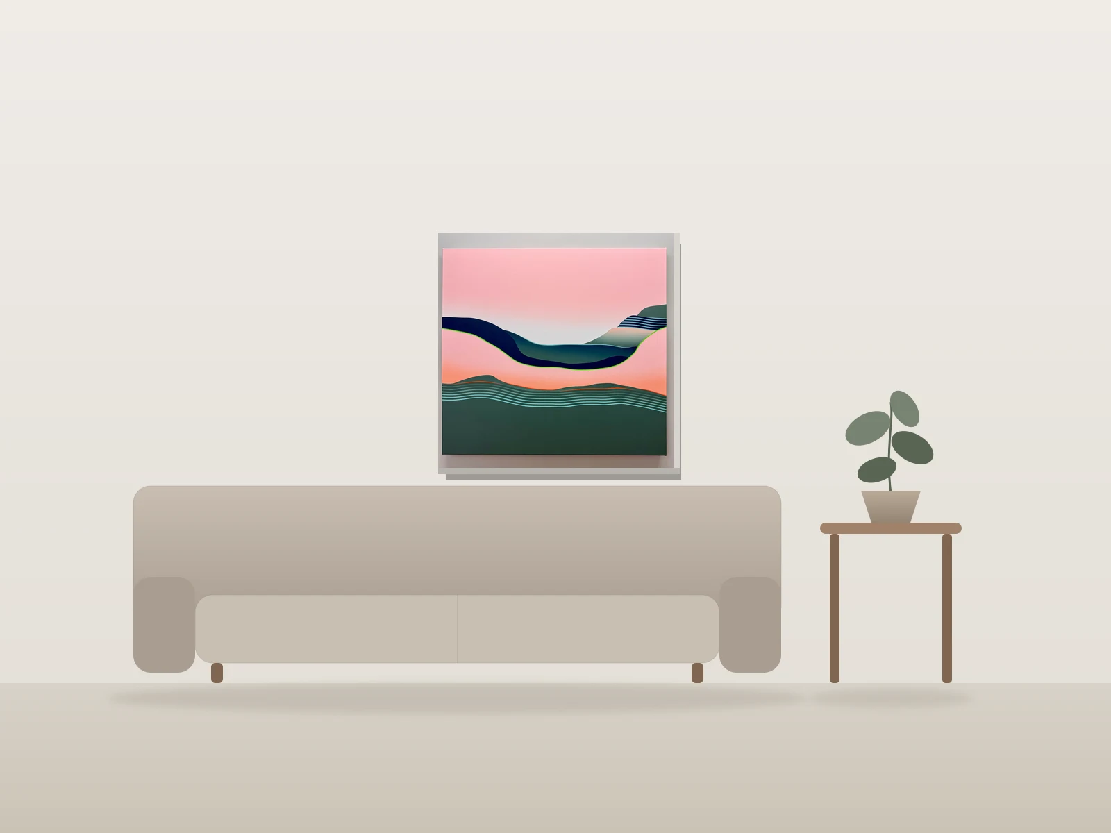 Peak by MK Lavigne shown to scale in a room