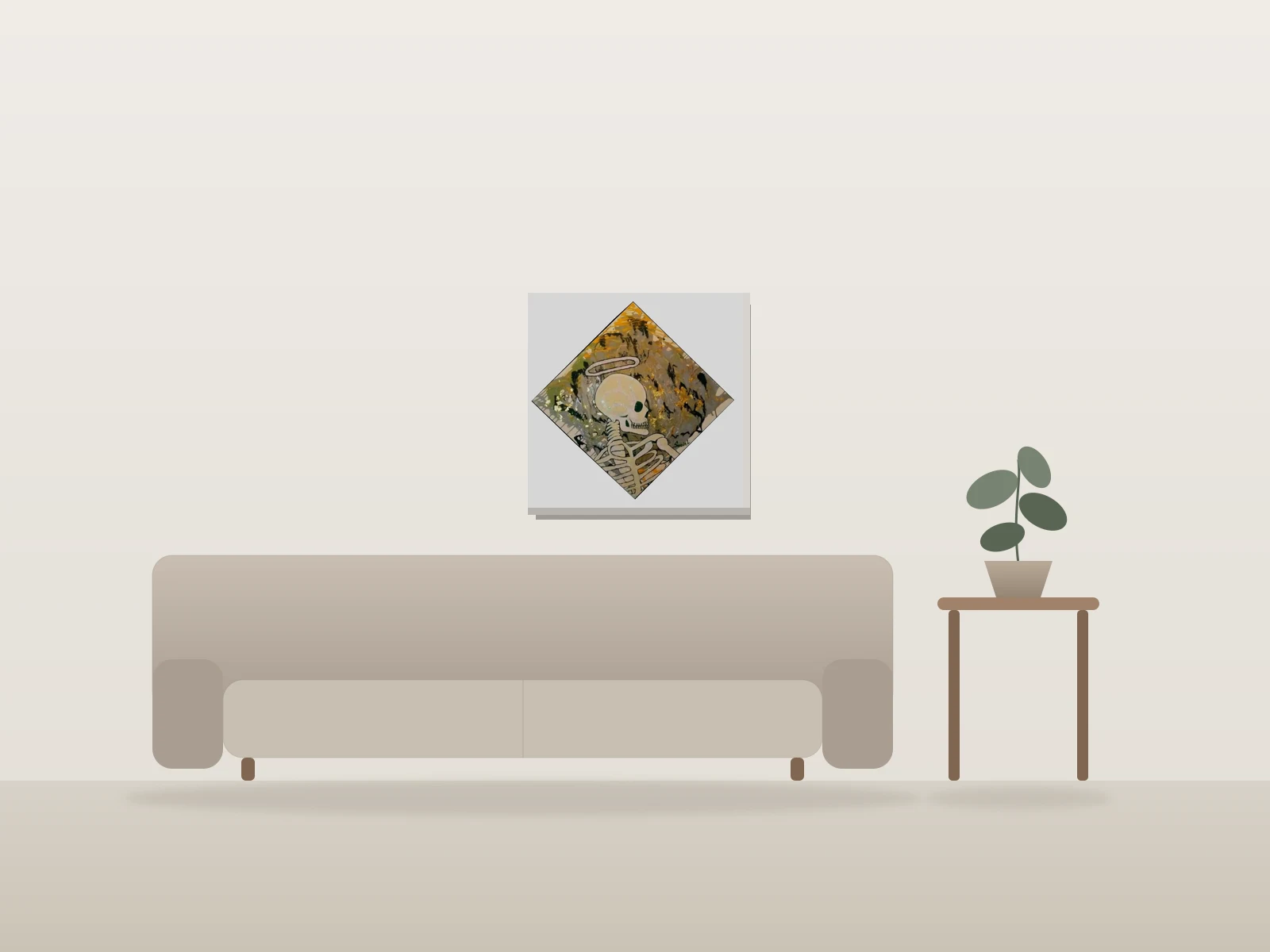 «F.U.Jr» by Miss.de Chevigny shown to scale in a room