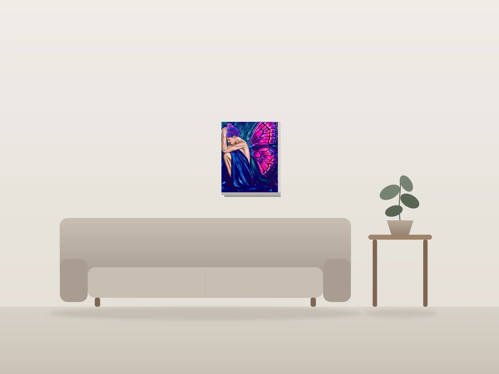Cette Femme by Textures et reliefs shown to scale in a room