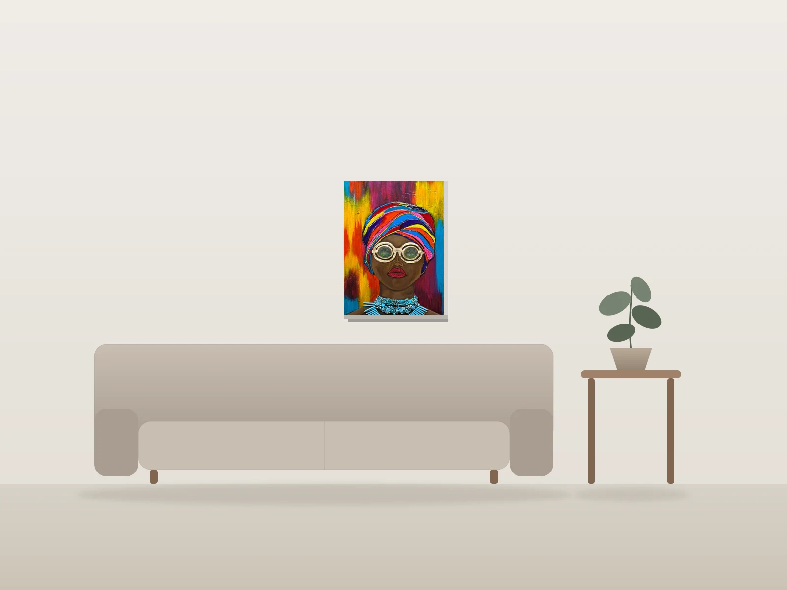 Métamorphose by Textures et reliefs shown to scale in a room