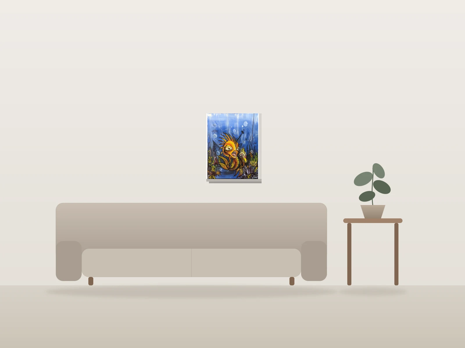 «Poissyeux (Génération)» by Miss.de Chevigny shown to scale in a room