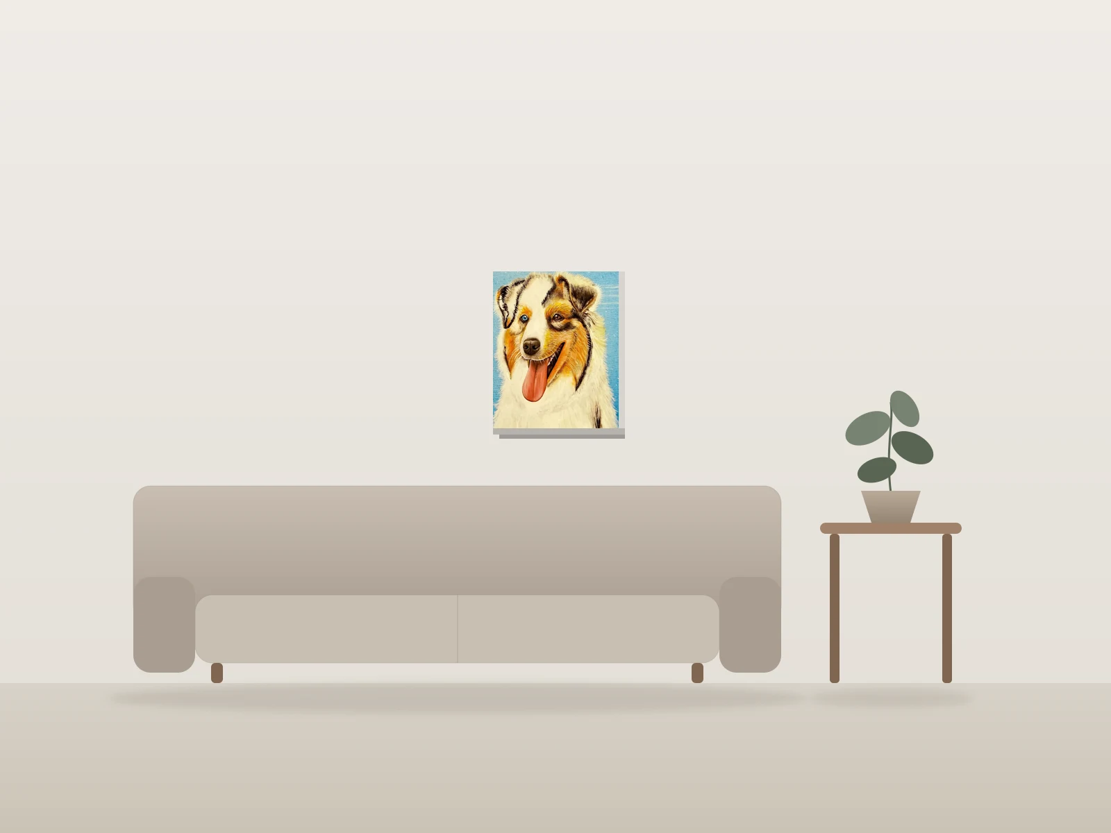 Double vision by zeffino shown to scale in a room