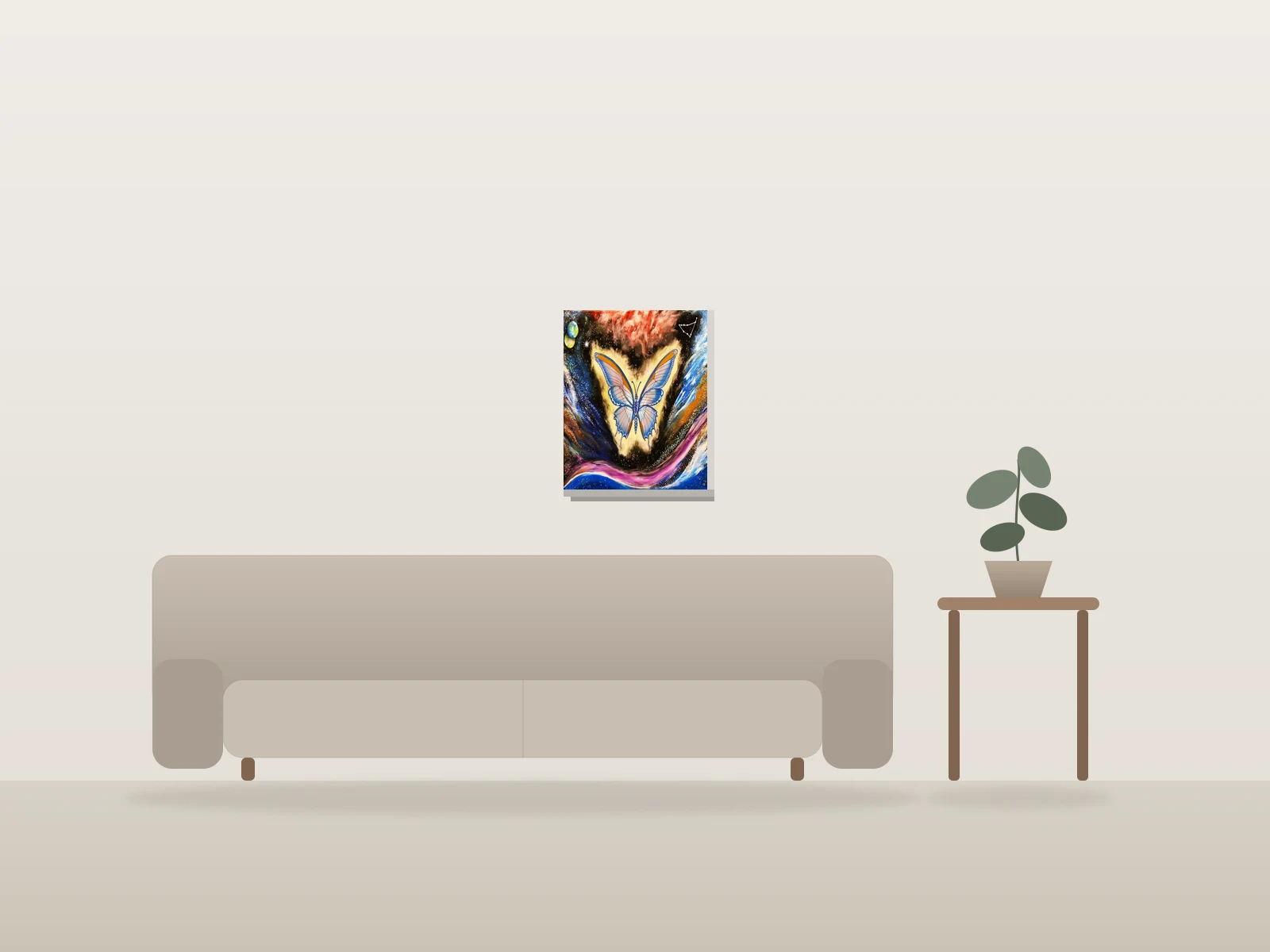 Papillion stellaire by zeffino shown to scale in a room