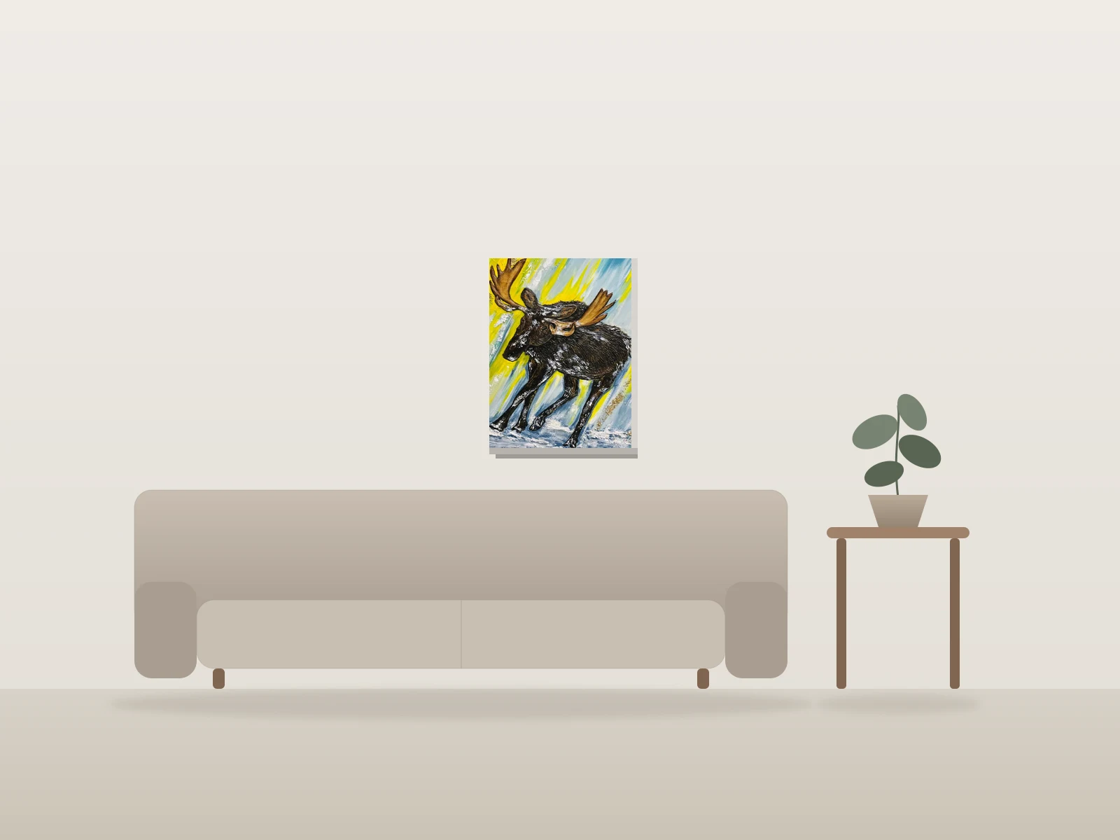 Force Boréale by Textures et reliefs shown to scale in a room
