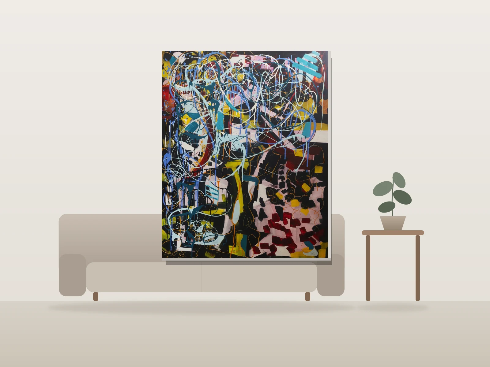 Énigme by Antoine Khanji shown to scale in a room