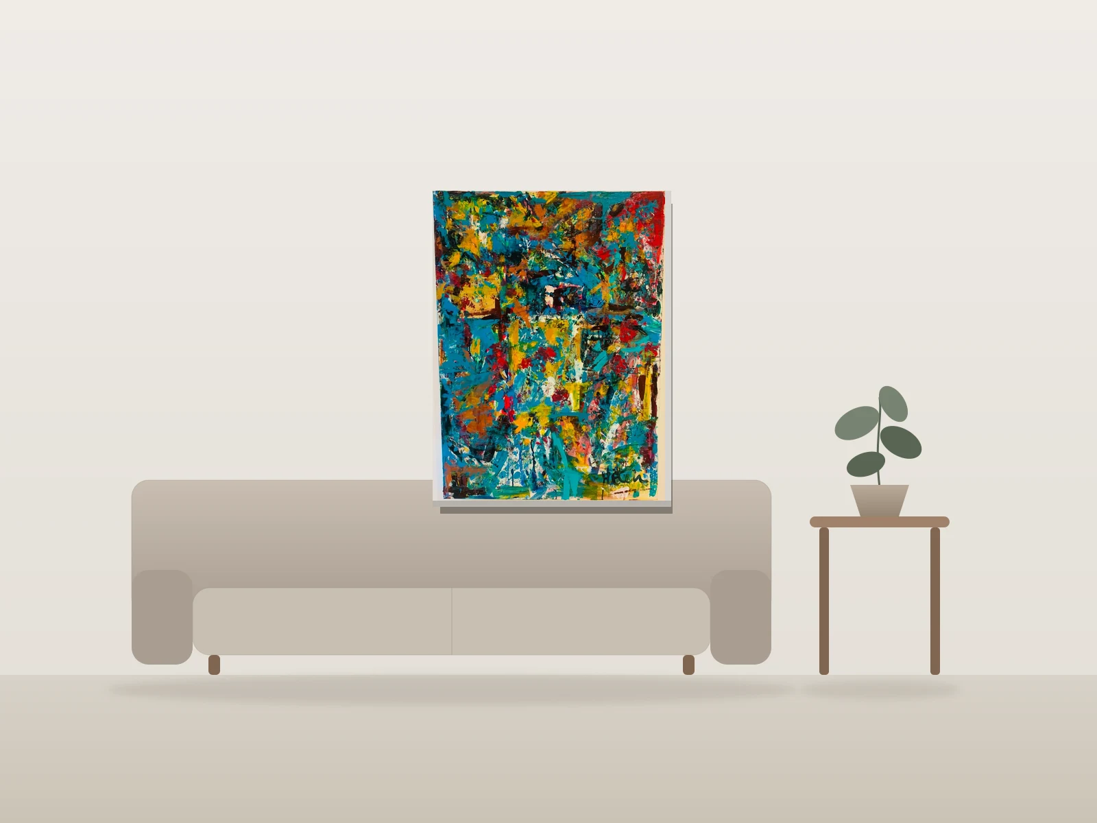 Summer vibe by Melen shown to scale in a room
