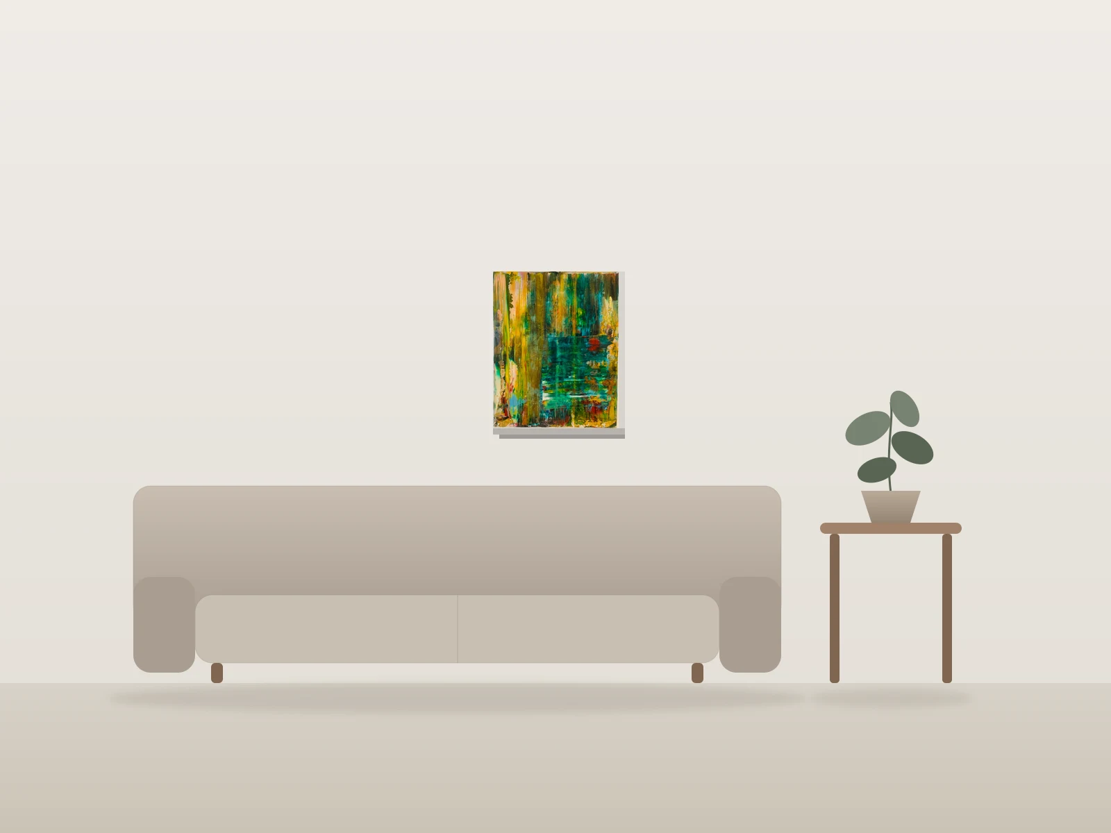 Forêt by Melen shown to scale in a room