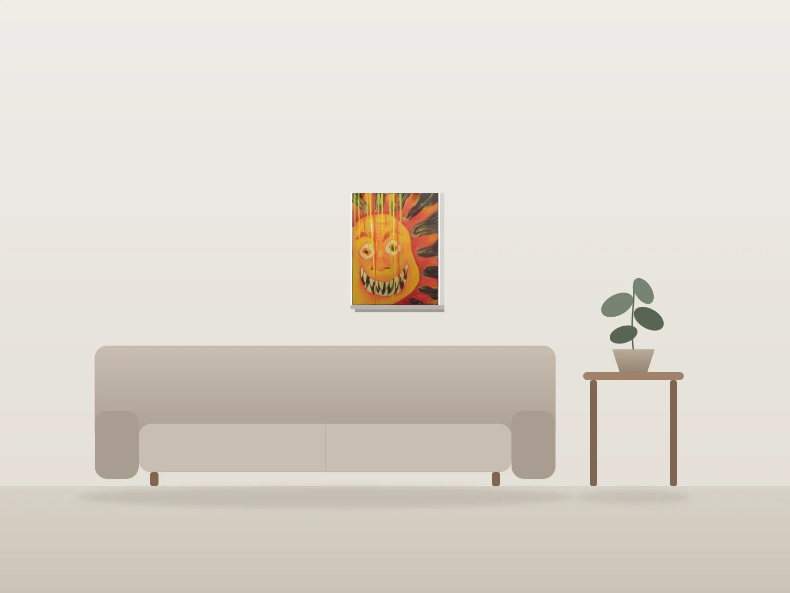 «Maniaco-expressif» by Miss.de Chevigny shown to scale in a room