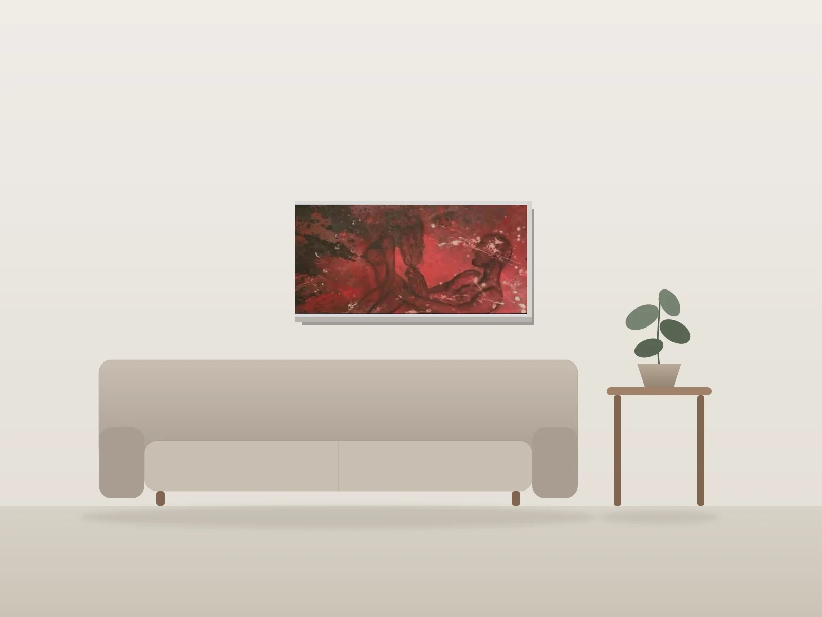 Embrasement by Brigitte Duchesne shown to scale in a room