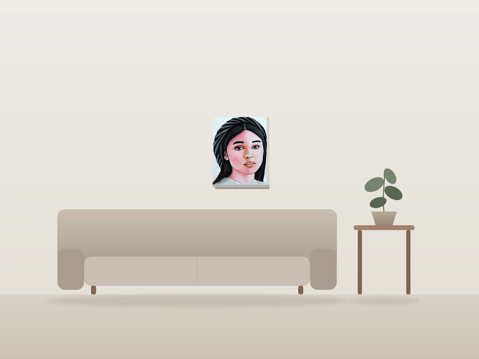 Sérénité iranienne - Ramina Torabi by zeffino shown to scale in a room