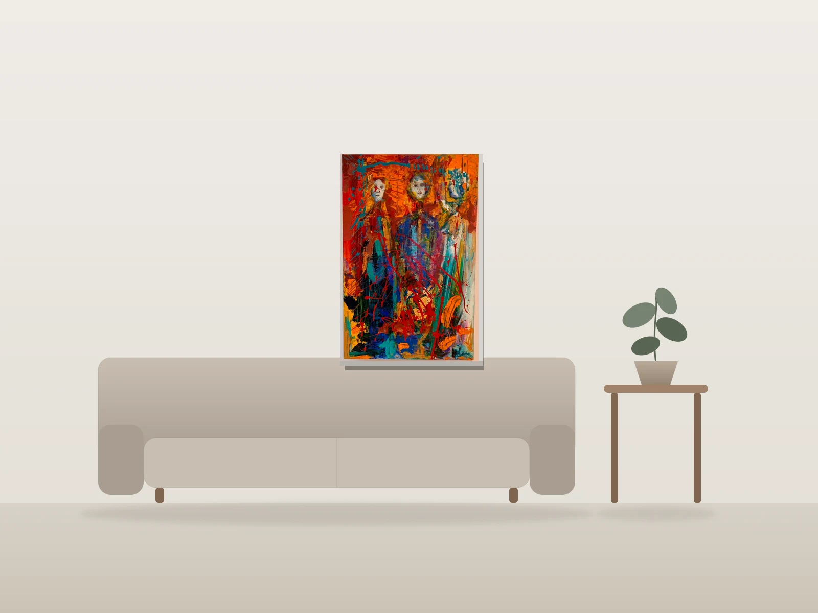 L'amoureux by Melen shown to scale in a room