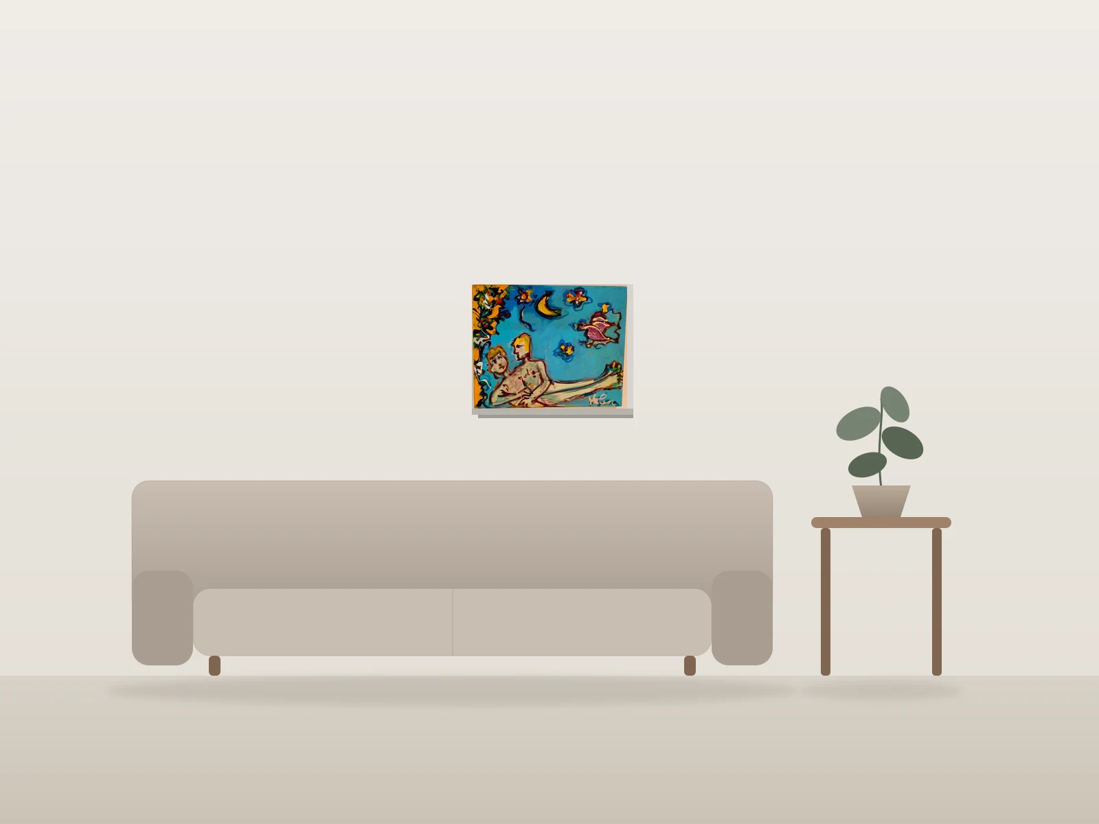 si à moi by Melen shown to scale in a room