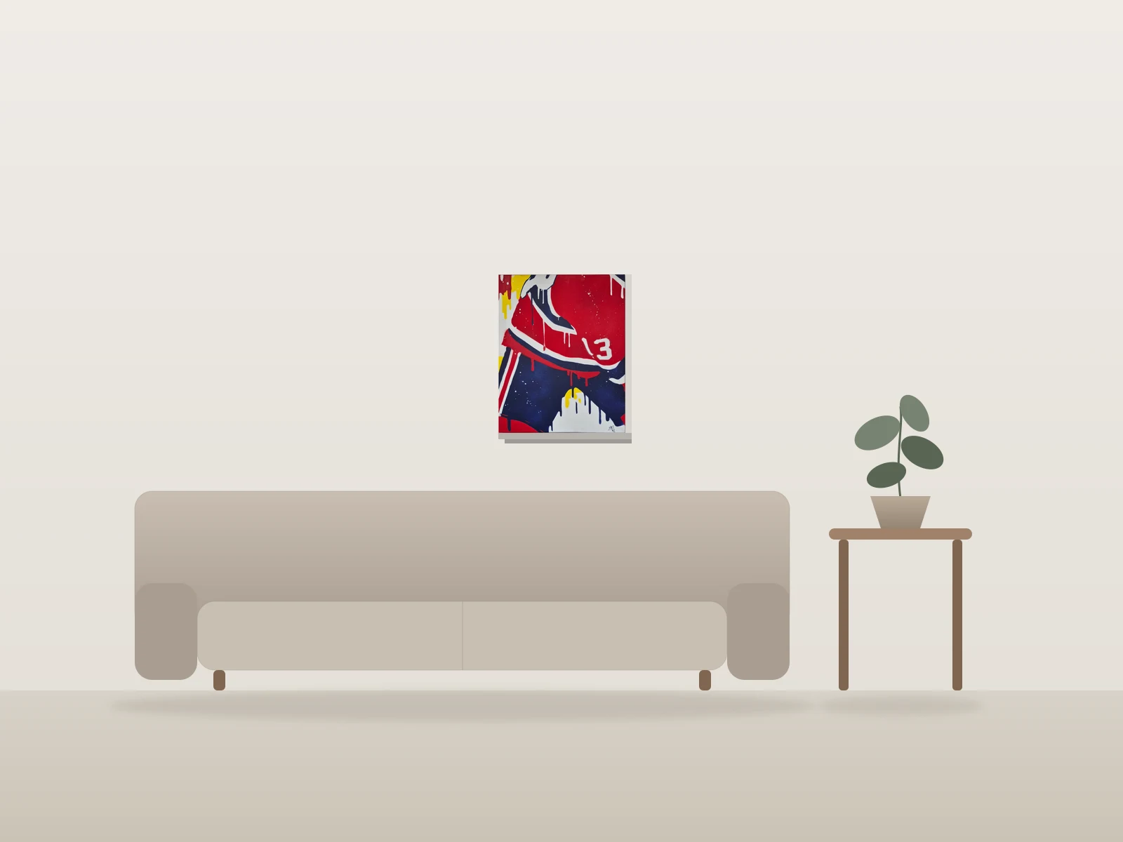#13 by m42 shown to scale in a room
