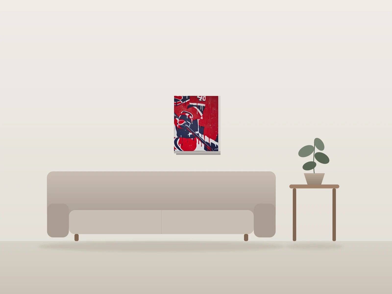 #48 by m42 shown to scale in a room