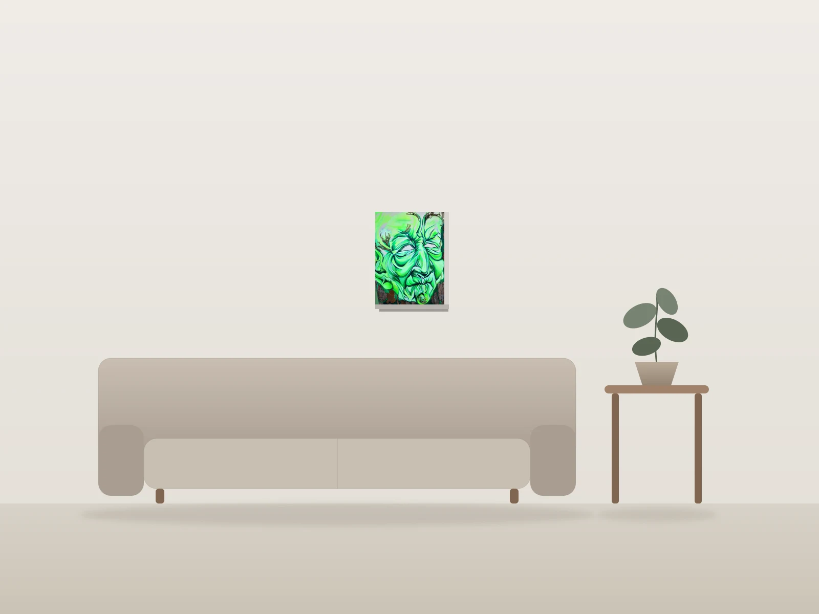 Croissance souterraine by Mos Geez shown to scale in a room