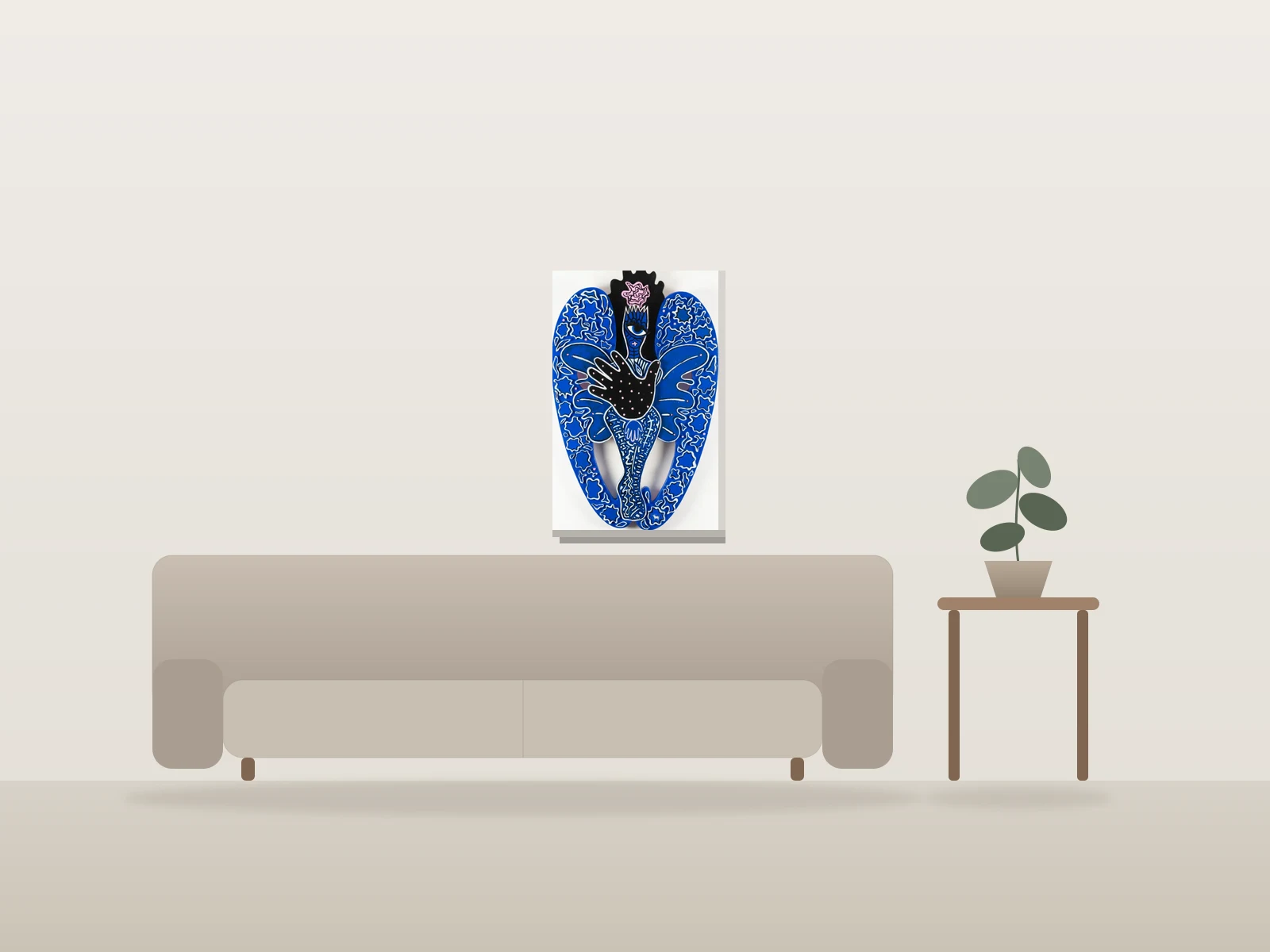 Vénus à la fois sacrée et profane by LooseCanine shown to scale in a room