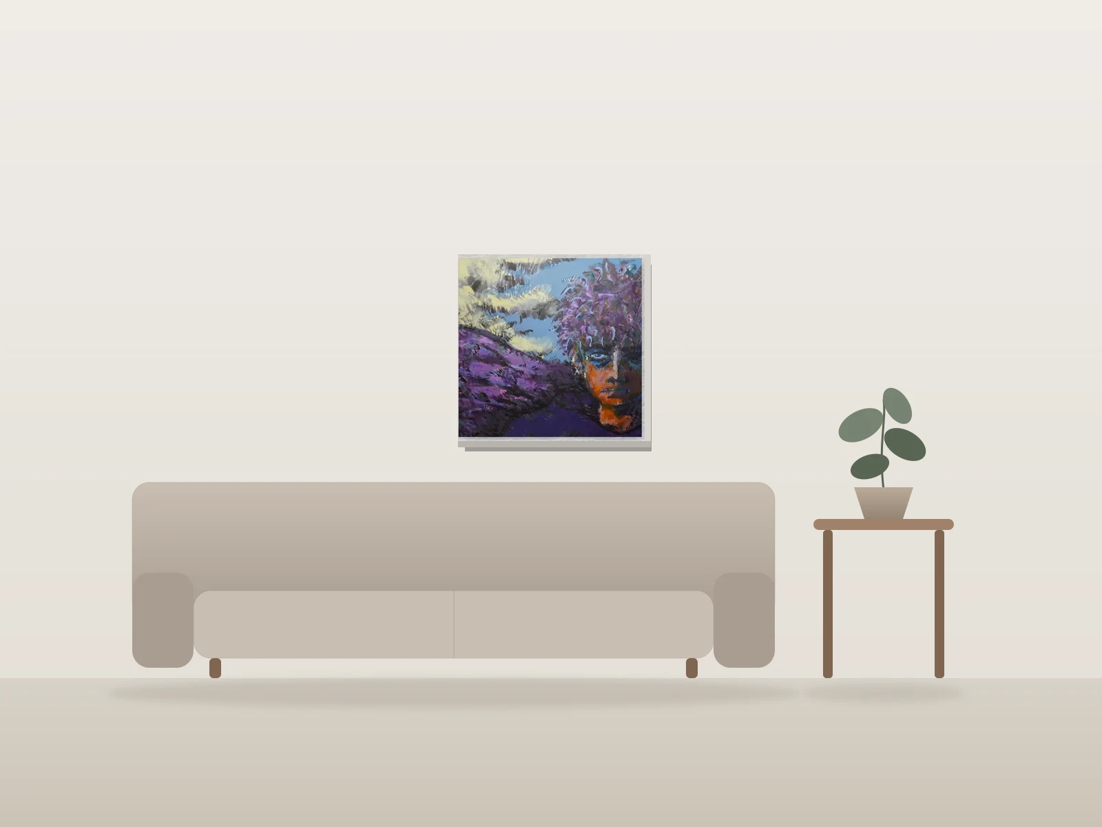 Réveillé dans la nuit, by Layoo shown to scale in a room
