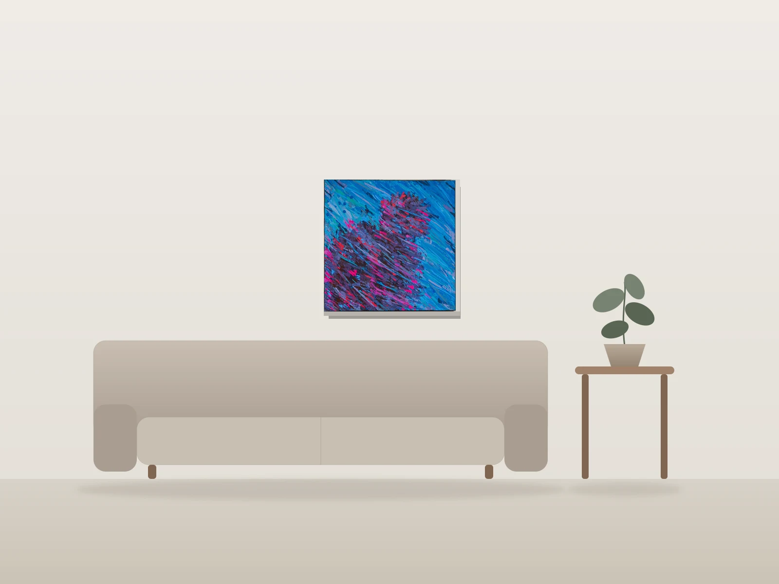 Aura, by Layoo shown to scale in a room