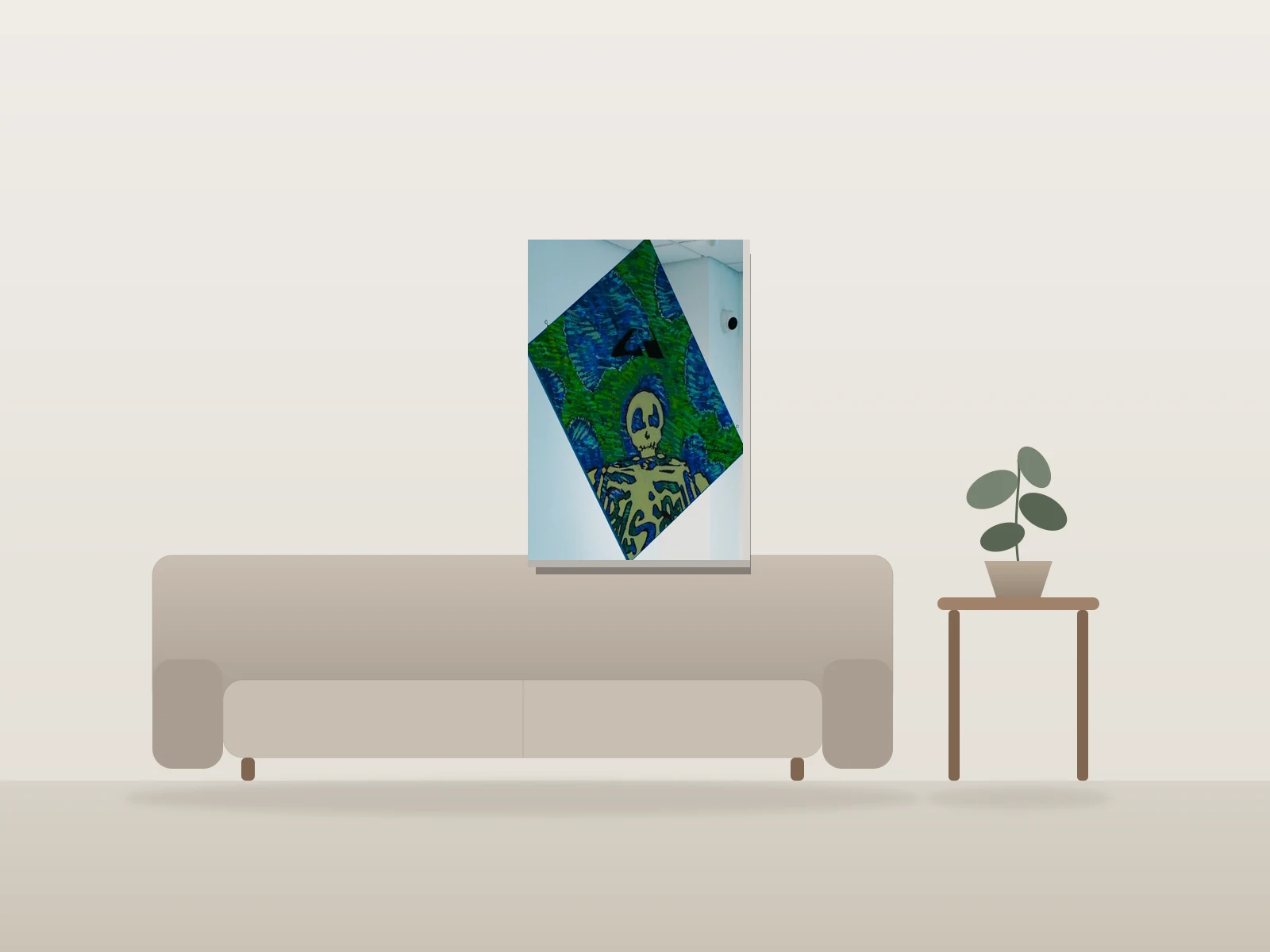 Me And My Nibling Toughts, by Layoo shown to scale in a room