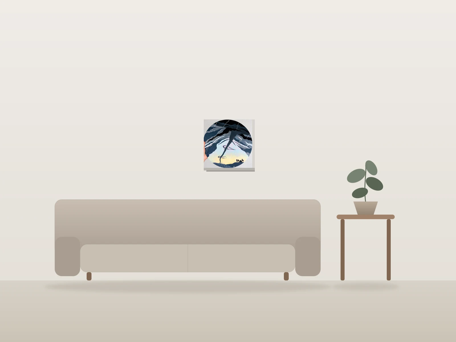 La où le ciel gronde by Arimazo shown to scale in a room