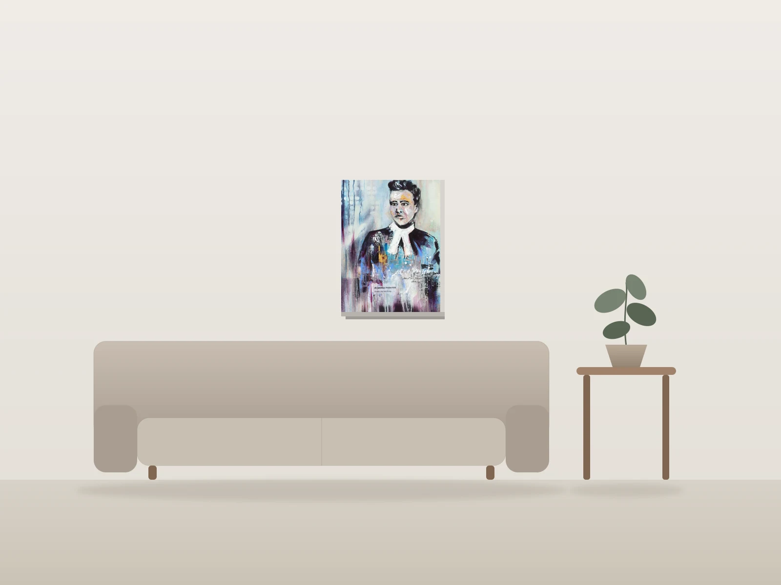 Prêt à tout by Angela Bisson shown to scale in a room