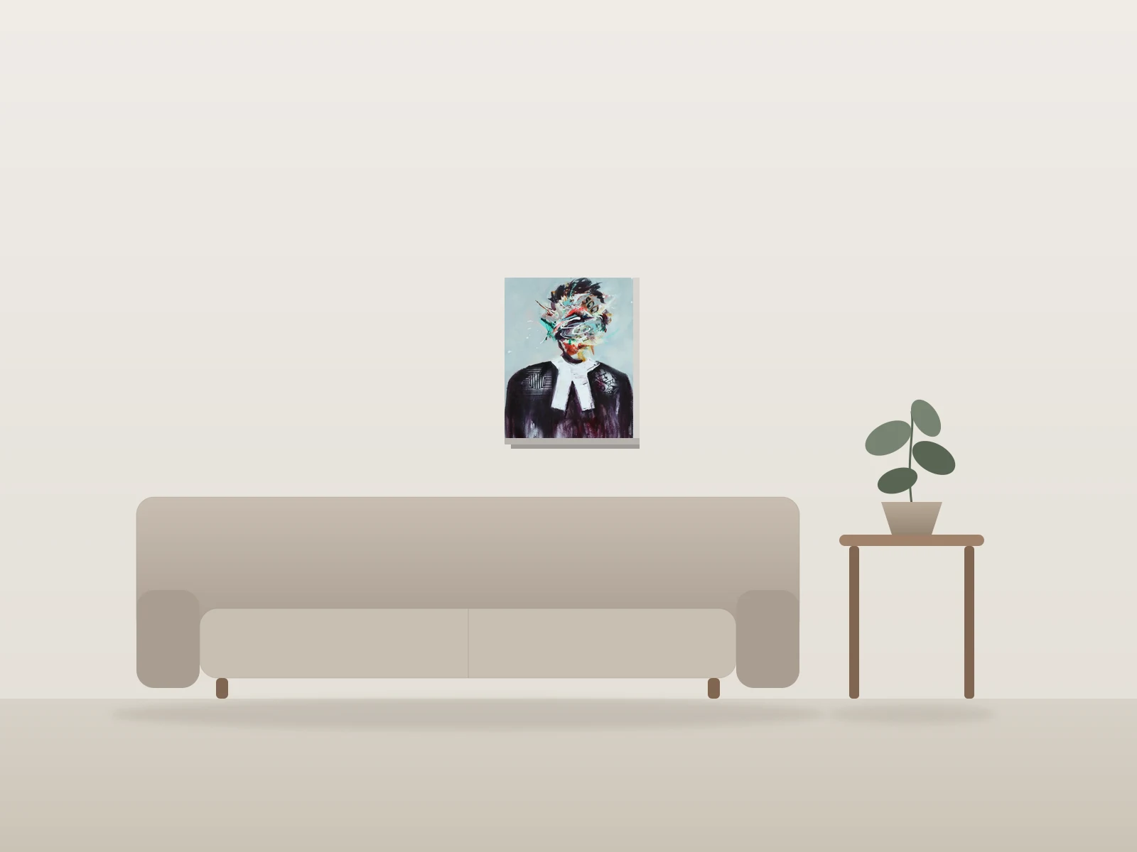 Imbroglio I by Angela Bisson shown to scale in a room