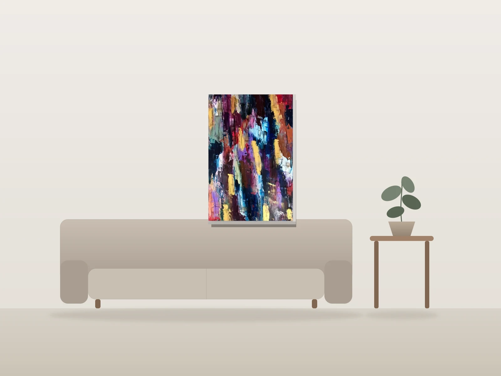 Au Réveil by Olivier Salvas Artiste shown to scale in a room