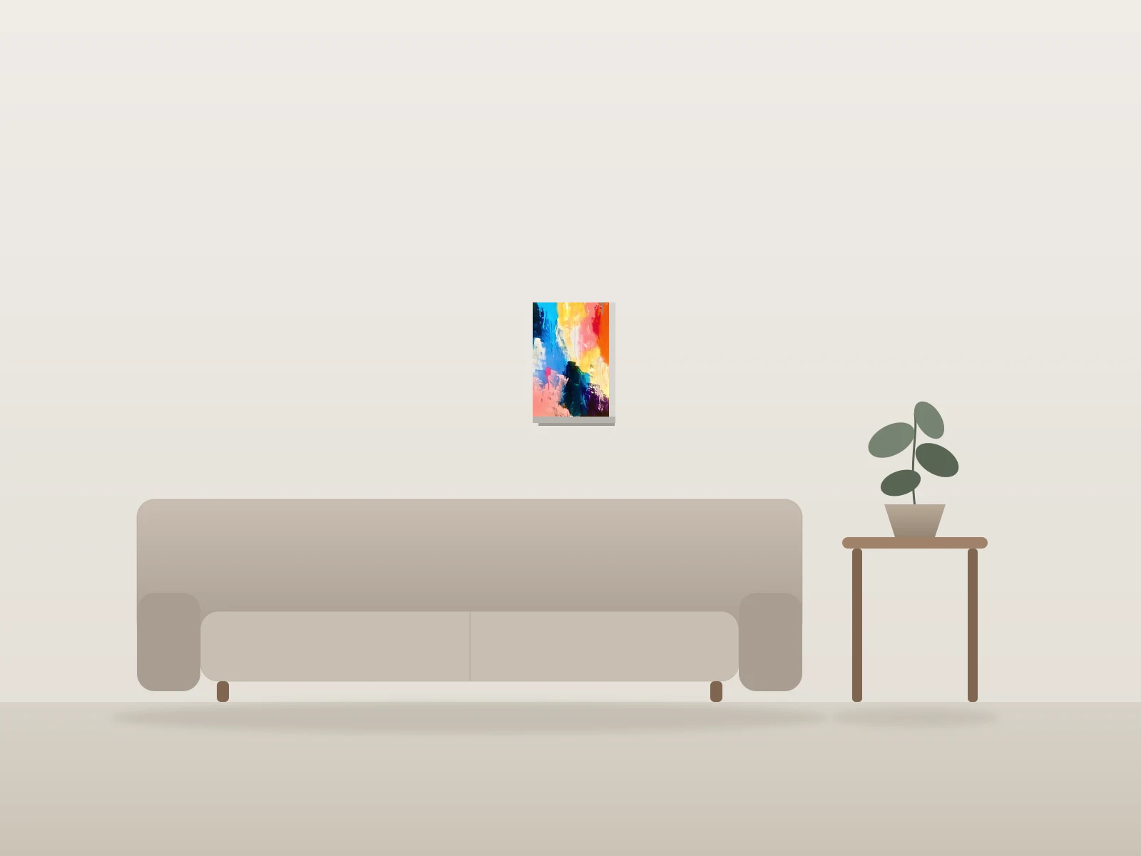 Flamboyant by Olivier Salvas Artiste shown to scale in a room