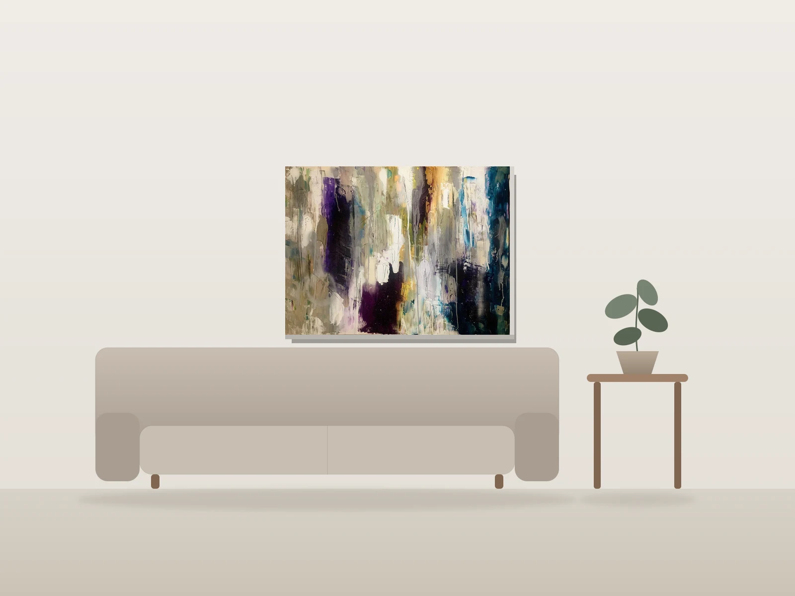 Rock N' Roll Blues by Olivier Salvas Artiste shown to scale in a room