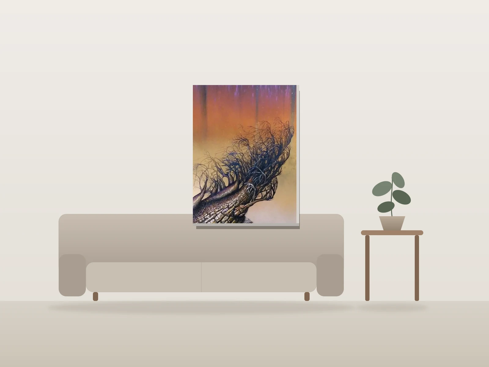 Il était une fois by Monique Boudreau shown to scale in a room