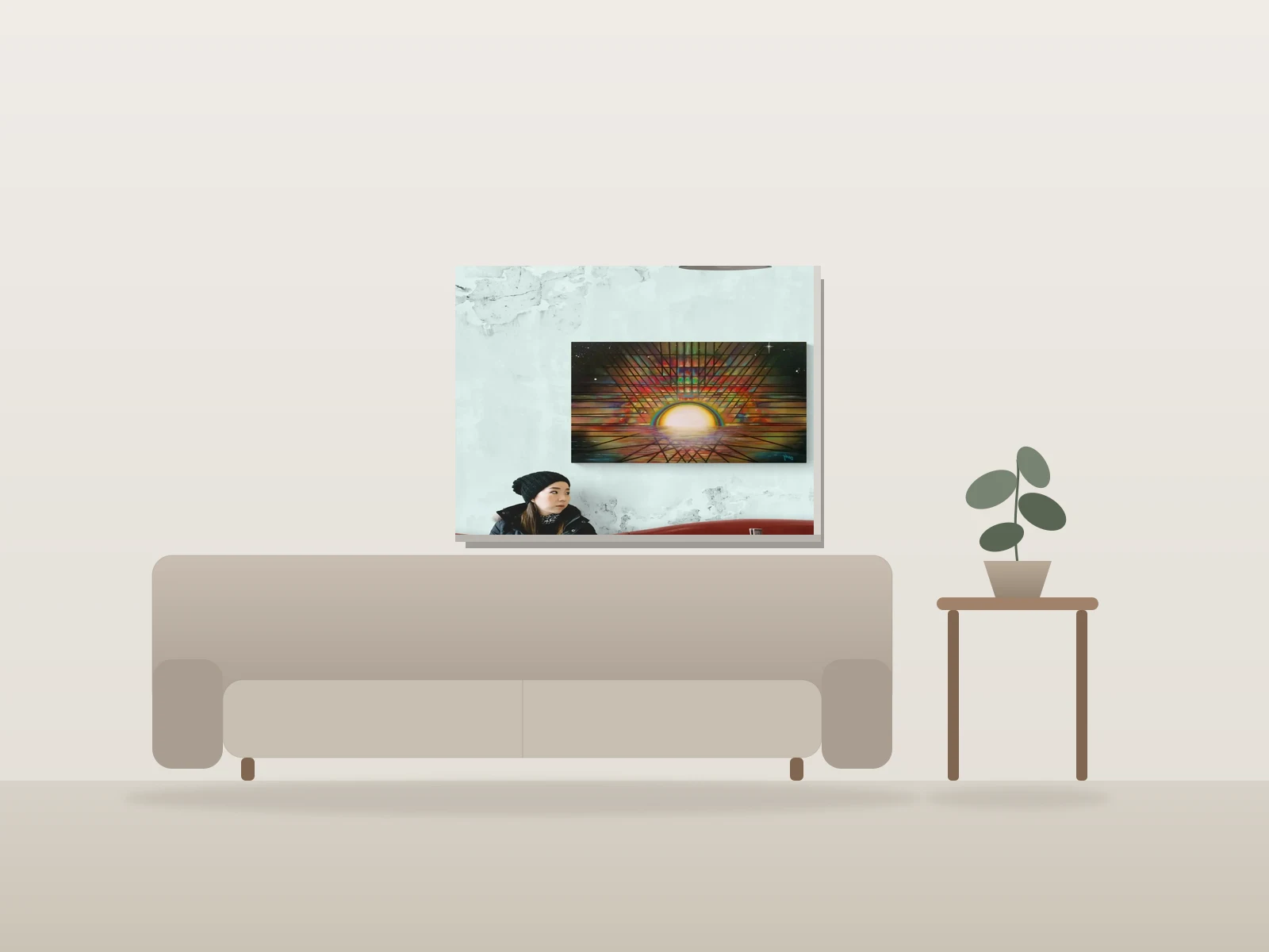 Espoir by Monique Boudreau shown to scale in a room