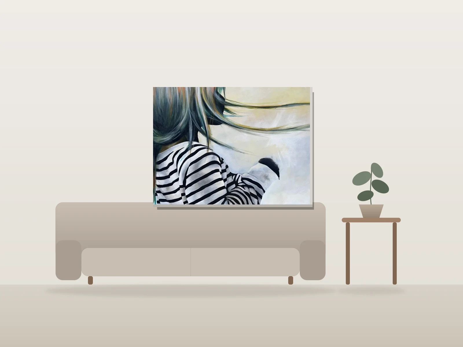 Billie by Arseneau shown to scale in a room